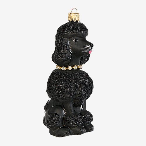 Black French Poodle Ornament