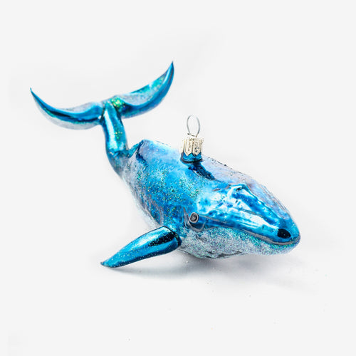 Navy & Grey Whale Ornament