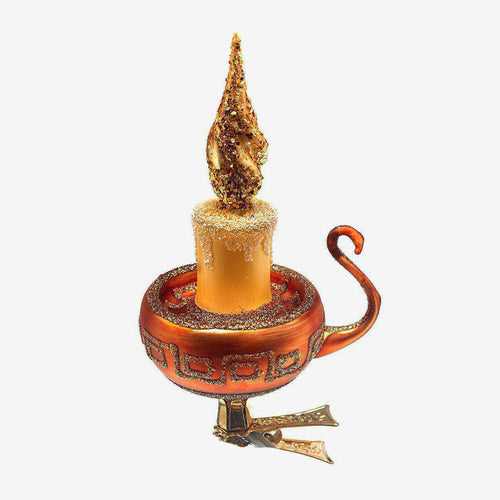 Gold Candle Holder Clip-On Ornament
