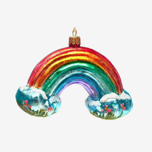 Rainbow with Floral Clouds Ornament