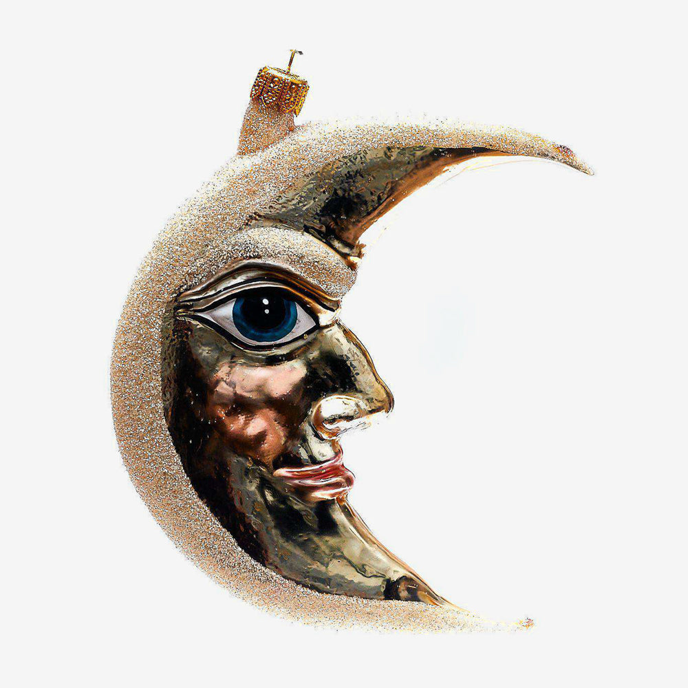 Large Beige Crescent Moon Ornament