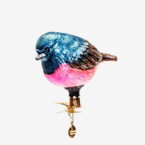 Blue & Pink Bird Clip-On Ornament