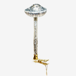 White & Grey Mushroom Clip-On Ornament