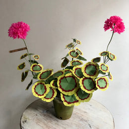 The Green Vase Potted Double Pink Geranium