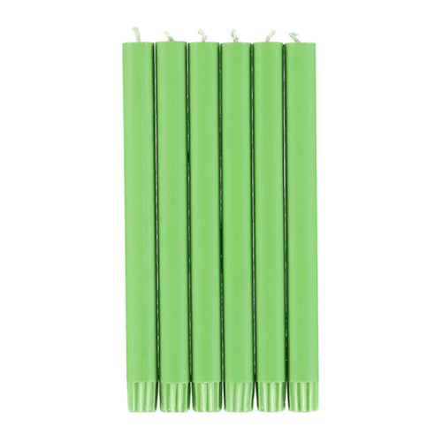 Set of 6 Candles in Grass Green