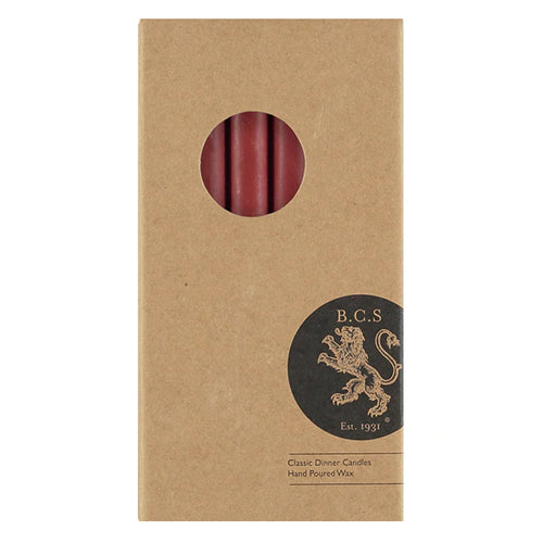 Set of 6 Candles in Guardsman Red