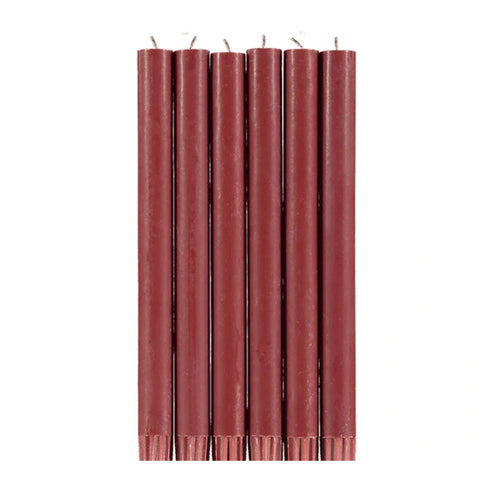 Set of 6 Candles in Guardsman Red
