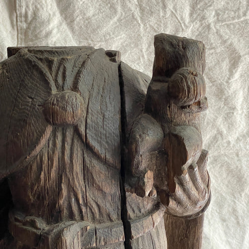 19th Century French Carved Wooden Figure