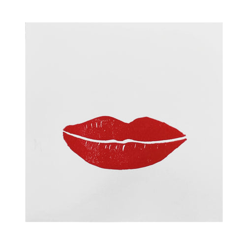 Block Printed Large Lips Folded Card
