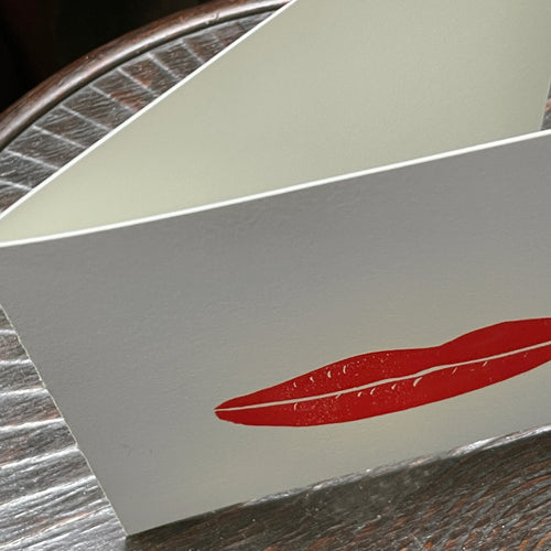 Block Printed Large Lips Folded Card