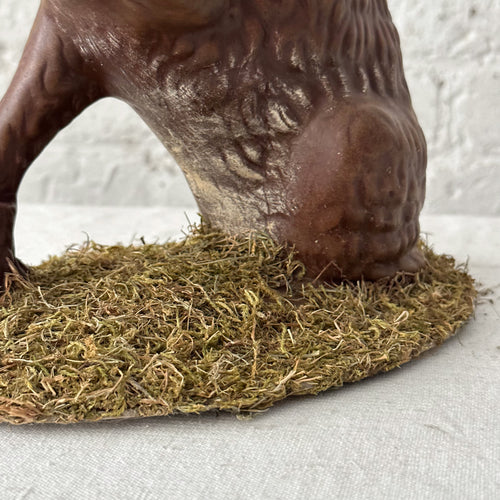 Papier Mâché Dark Brown Sitting Bunny on table