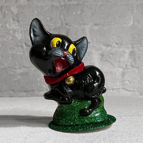 Running Black Cat with Bell