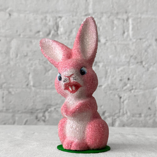 Papier-Mâché Beaded Yellow Bunny figure on table