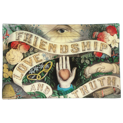 Friendship Love Truth handmade decoupage letter tray 