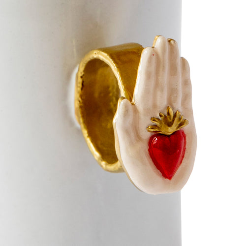 Serena Carone Heart on Hand Ring Cup