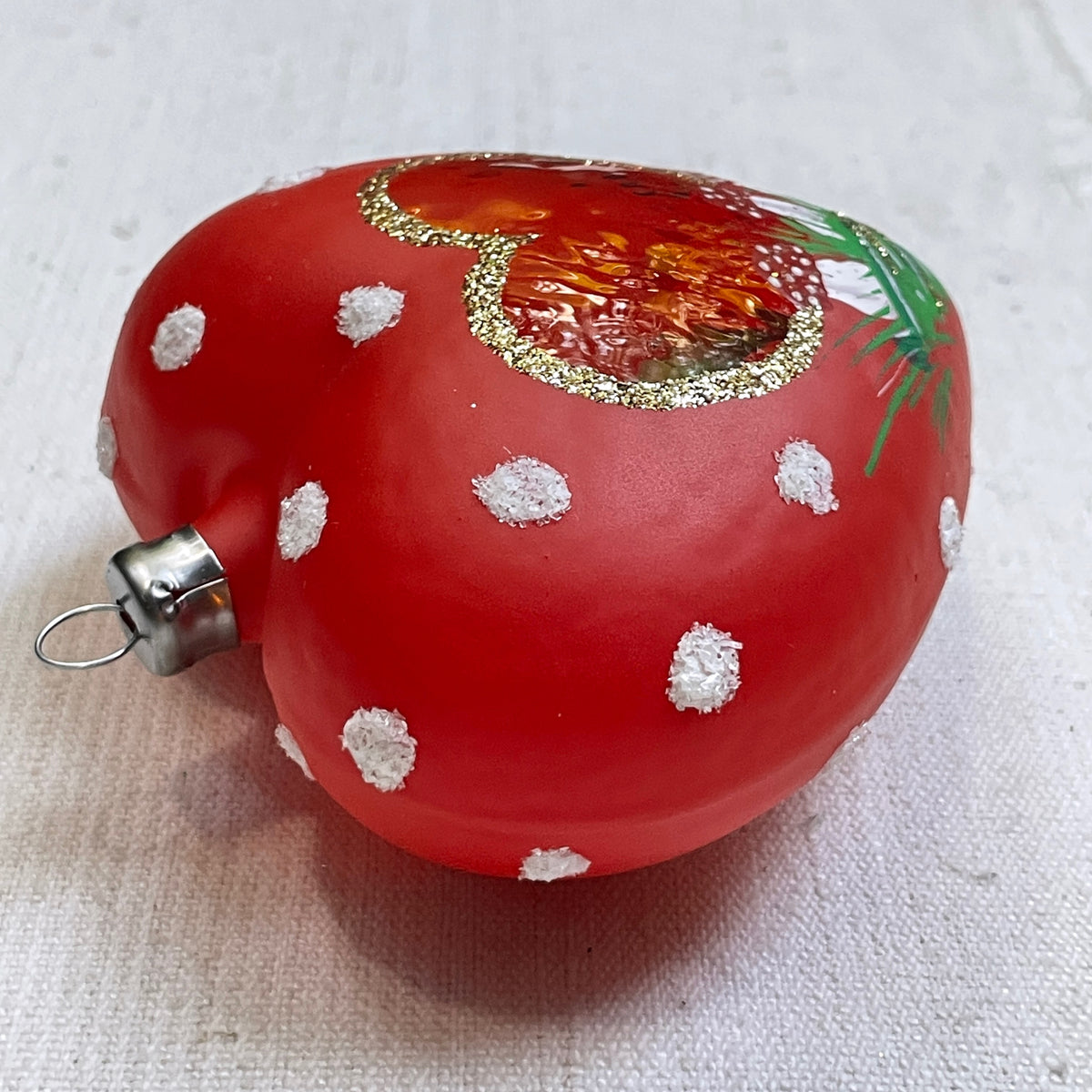 Nostalgic Large Red Heart with Angel Inside Ornament