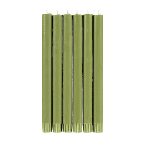 Set of 6 Candles in Olive