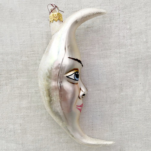 Beige Crescent Moon Ornament