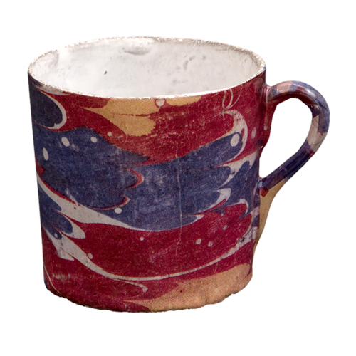 Red Blue & Yellow Marble Mug