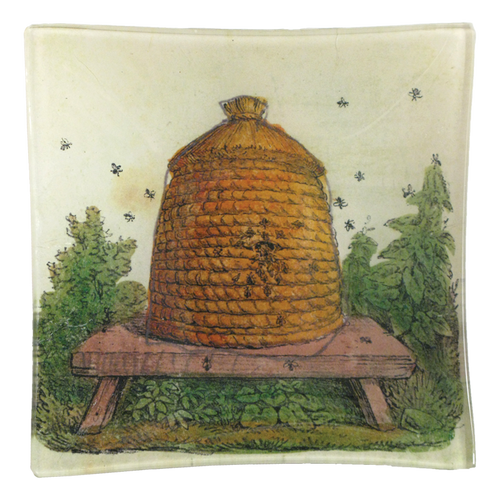 Hive handmade decoupage tray six inch square